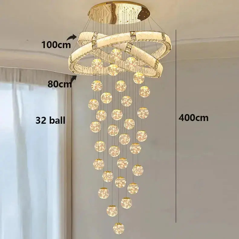 Modern Home Decor Led Staircase Chandeliers — alternate product view 9