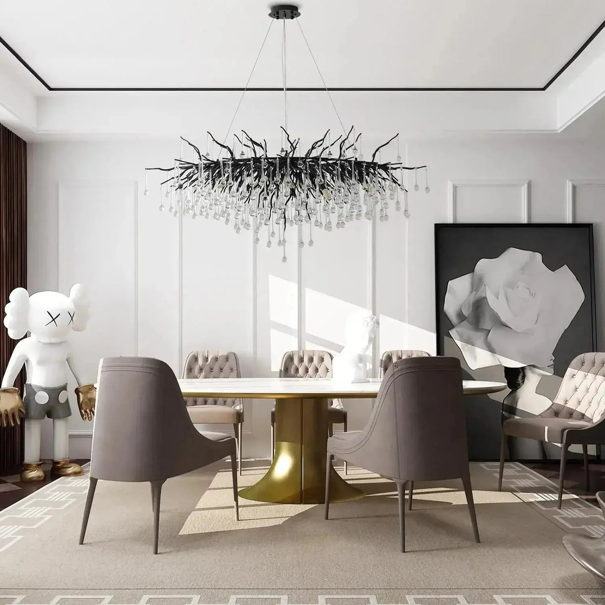 Nordic Luxury Home Decor Black Water Drop Chandelier — product view