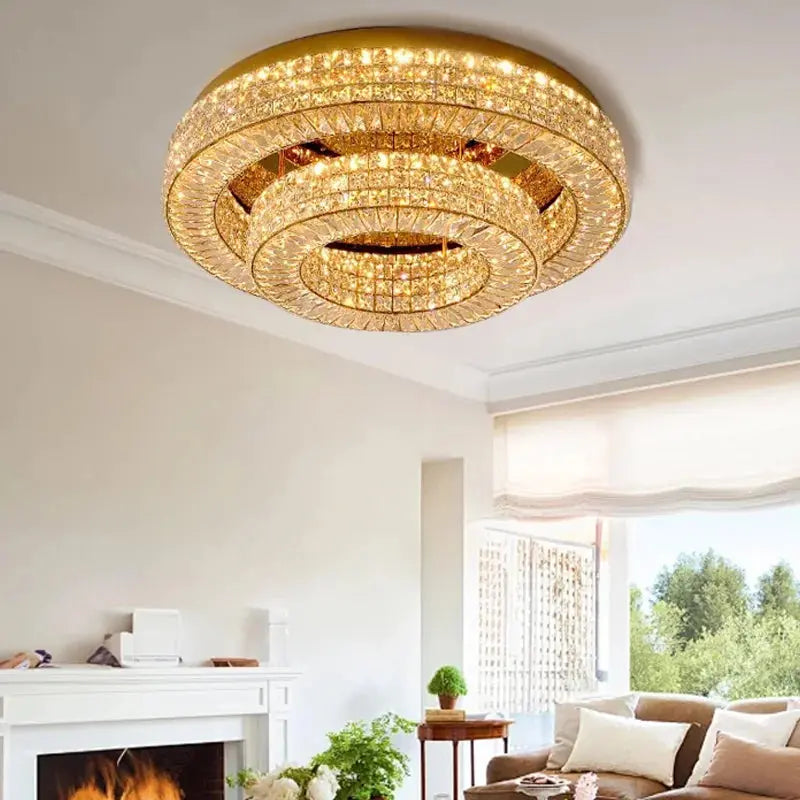Modern Two Tier Crystal Luxury Ceiling Lights — product view