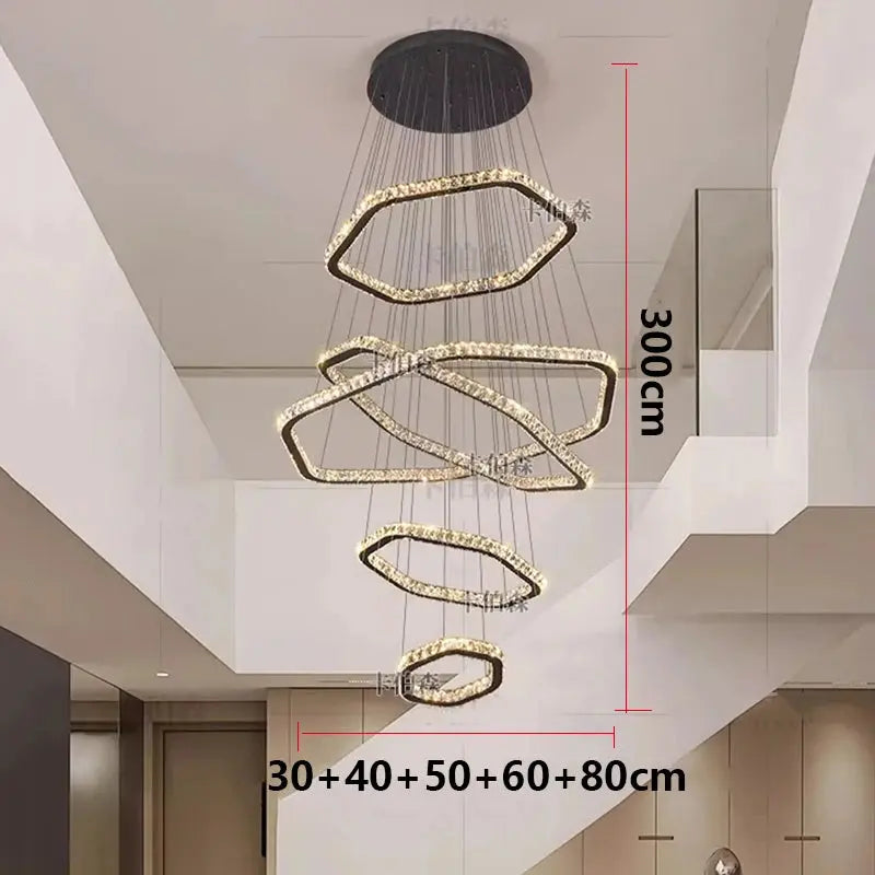 Modern Home Decoration Stair Crystal Chandelier — alternate product view 7