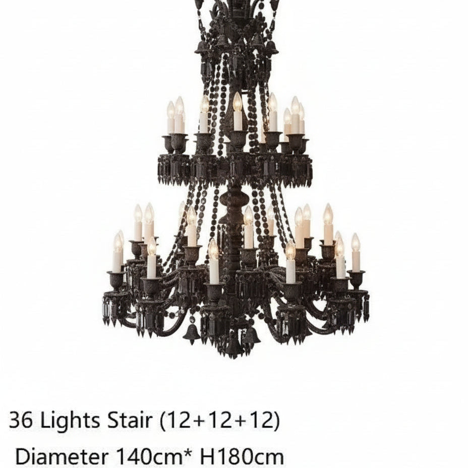 Villa Hotel Luxury Black Crystal Chandelier — alternate product view 5