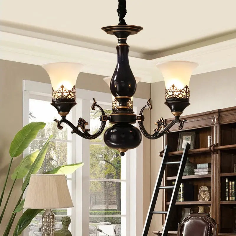 Dark Antique Ceramic Chandelier — alternate product view 3