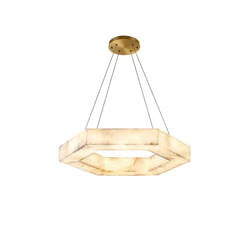 Hexagonal Alabaster Round Chandelier — alternate product view 5