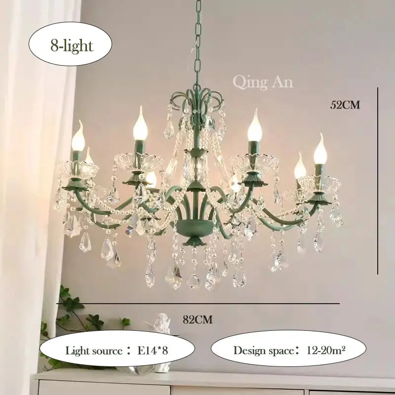 Crystal Green Glass Chandeliers — alternate product view 8