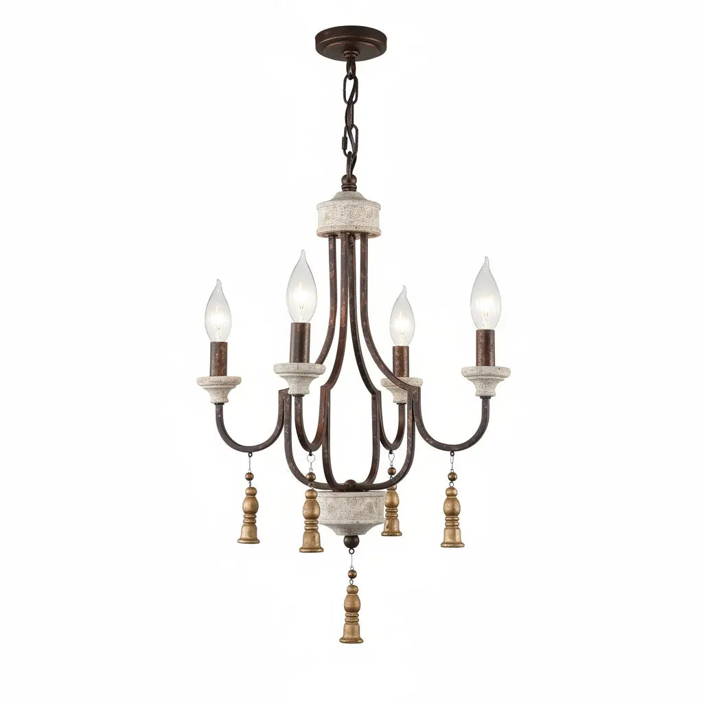 Grey French Rustic Chandelier — alternate product view 1