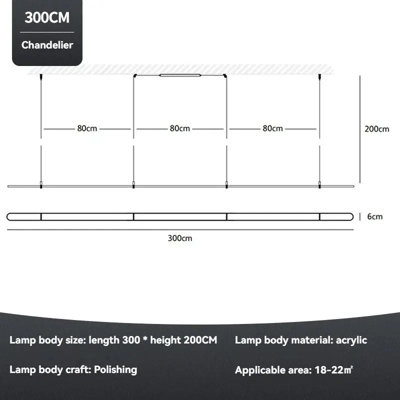 Long Strip Post Modern Lighting — alternate product view 8