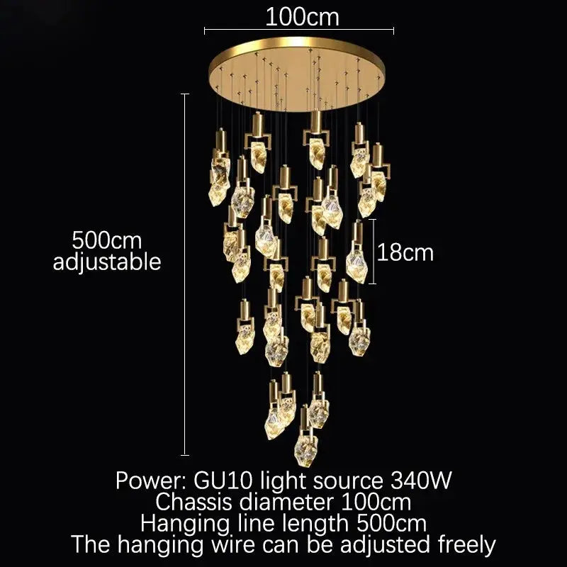 Crystal Staircase Chandelier with Irregular Drops — alternate product view 14