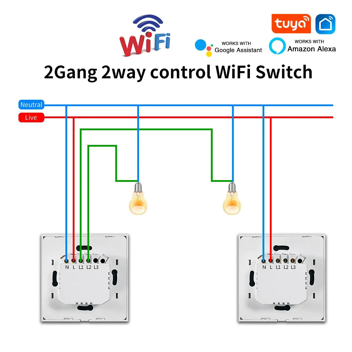 UK Wifi Smart Dual Switch — alternate product view 9