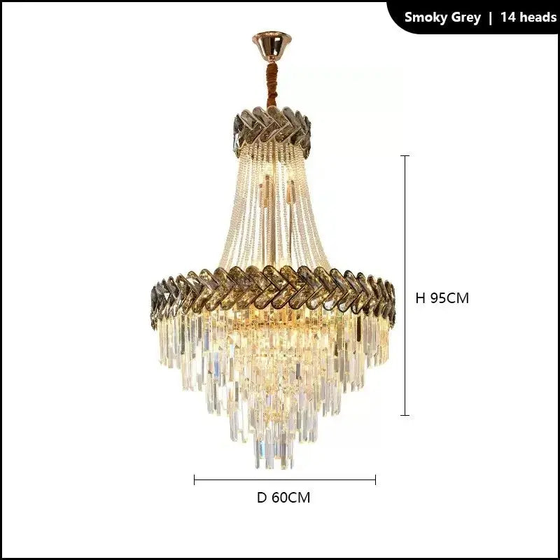 2025 Luxury Duplex Villa Crystal Chandelier — alternate product view 12