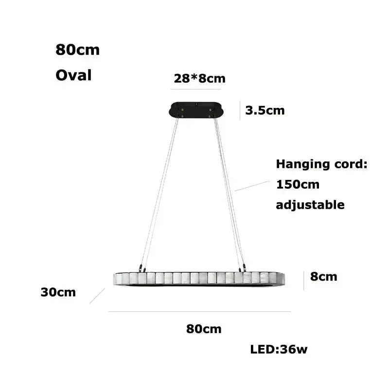 Modern Minimalist Designer Alabaster Chandelier — alternate product view 21