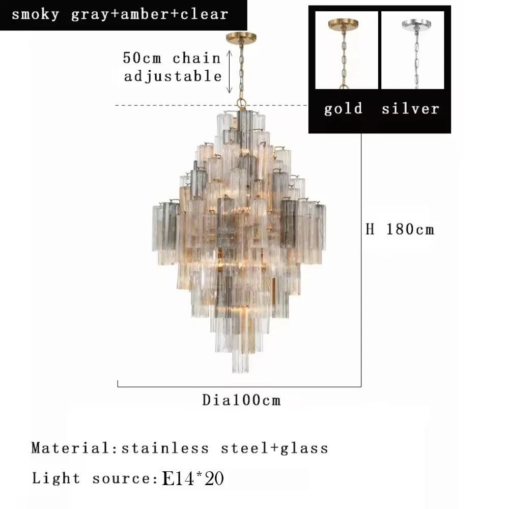 Lucera Murano-inspired Mixed Glass chandelier, product gallery image 13 of 13
