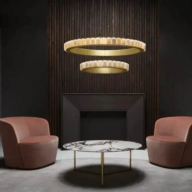 Golden Black Marble Luxury Hanging Lamp — product view