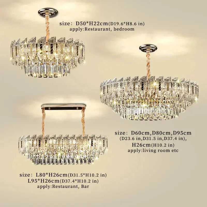 Crystal Hanging Living Room Chandelier — alternate product view 2