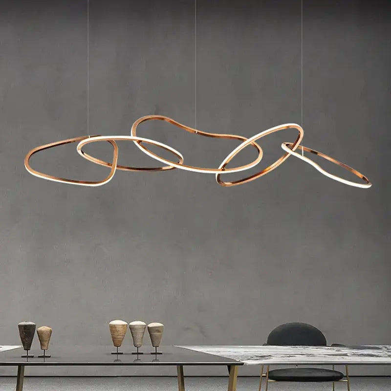 Modern Rose Gold LED Chandelier — alternate product view 2