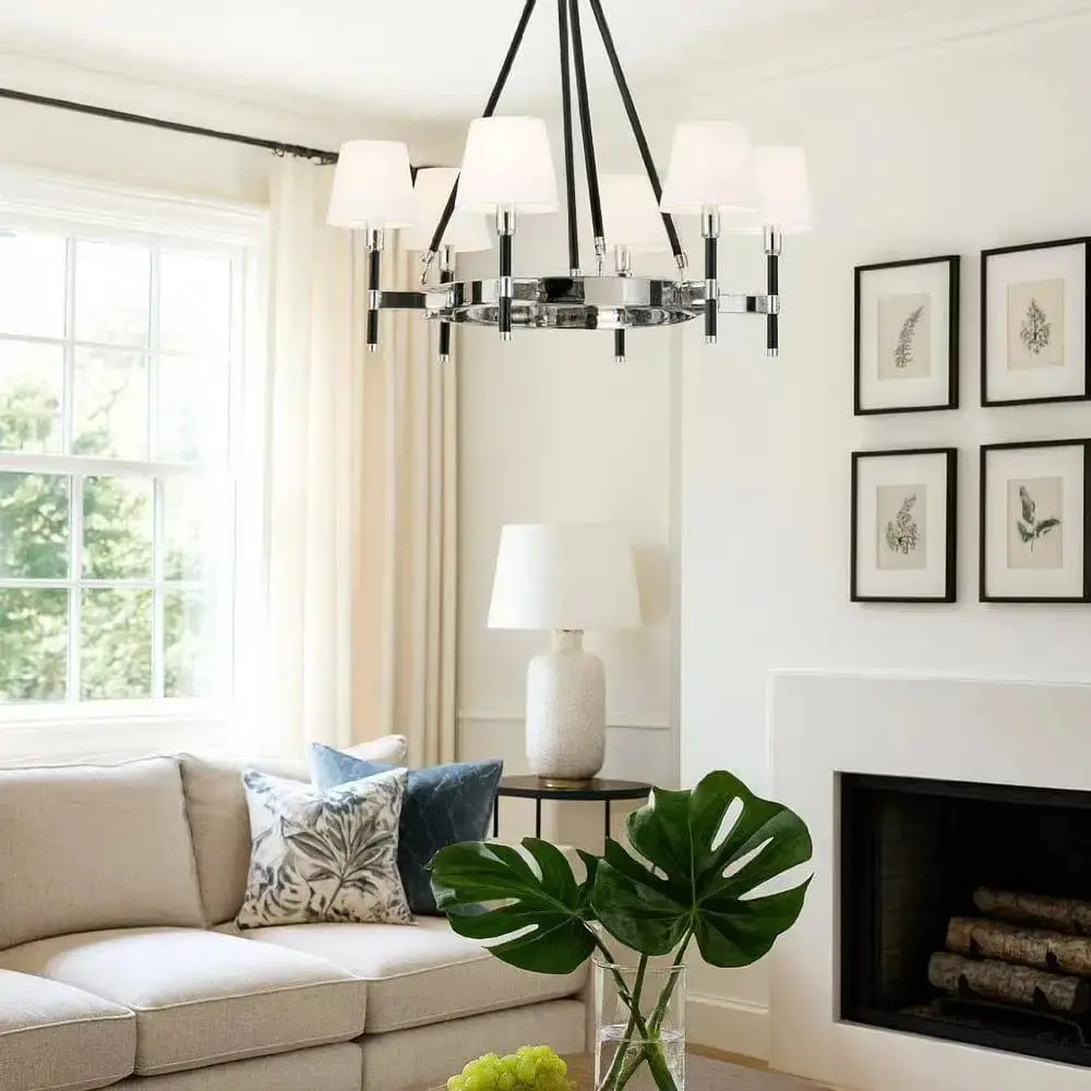Iron Brass Nickel Finish Chandelier — alternate product view 1