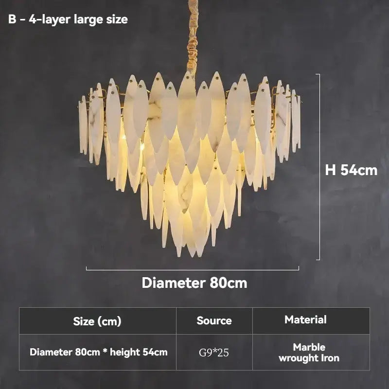 Villa Loft Bedroom Designer Marble Chandeliers — alternate product view 7