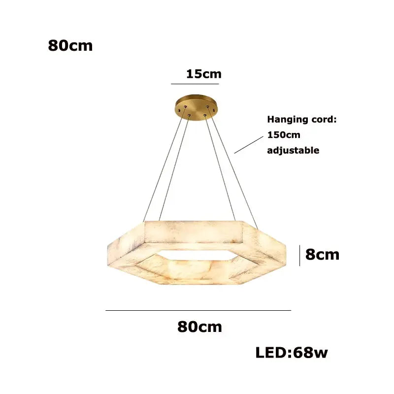 Hexagonal Alabaster Round Chandelier — alternate product view 10