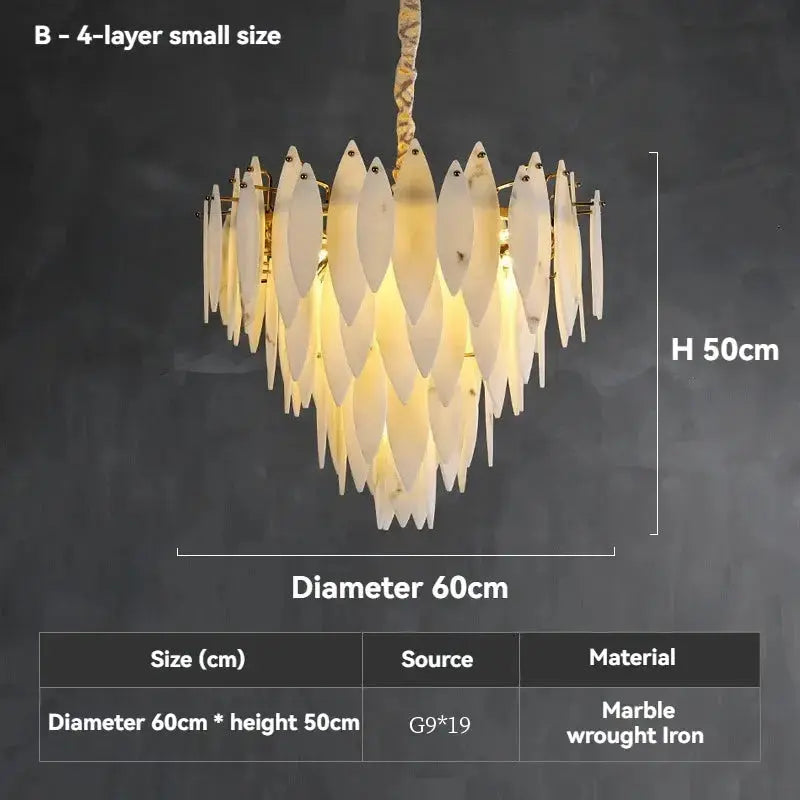 Villa Loft Bedroom Designer Marble Chandeliers — alternate product view 12