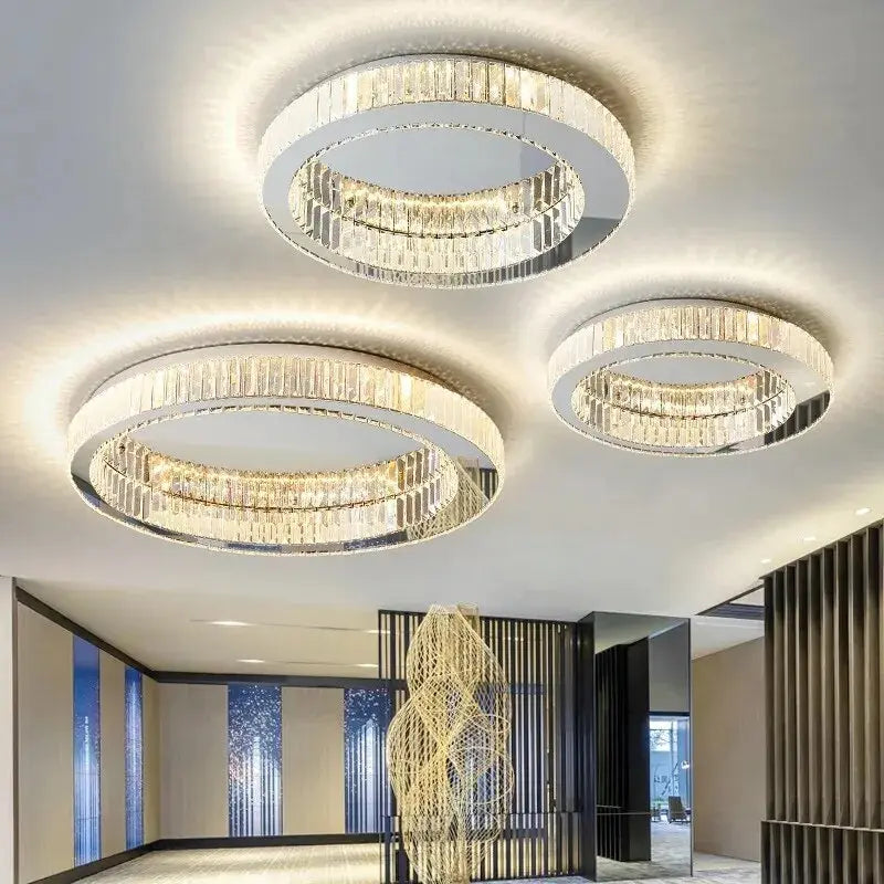 Round Crystal Led Ceiling Light — alternate product view 1