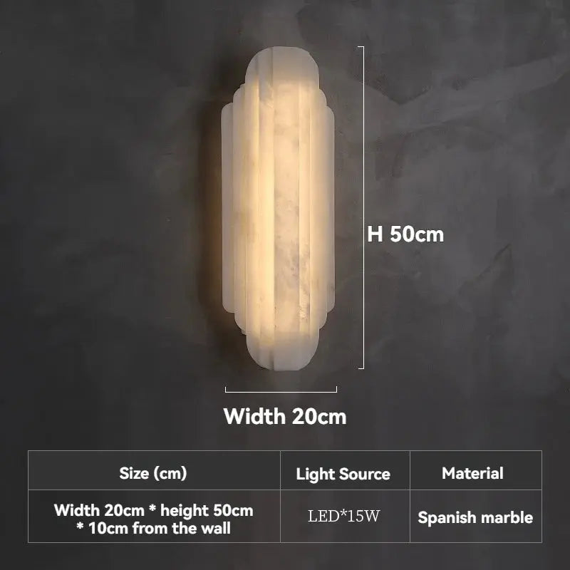 Luxury Wall Alabaster Designer Lamp — alternate product view 6