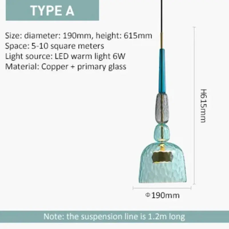 Modern Glass Colorful Hanging Lamps — alternate product view 10