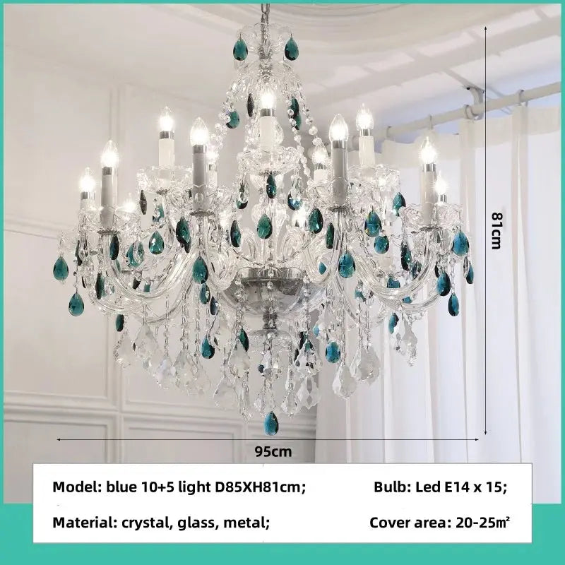 French Blue Crystal Chandelier — alternate product view 7