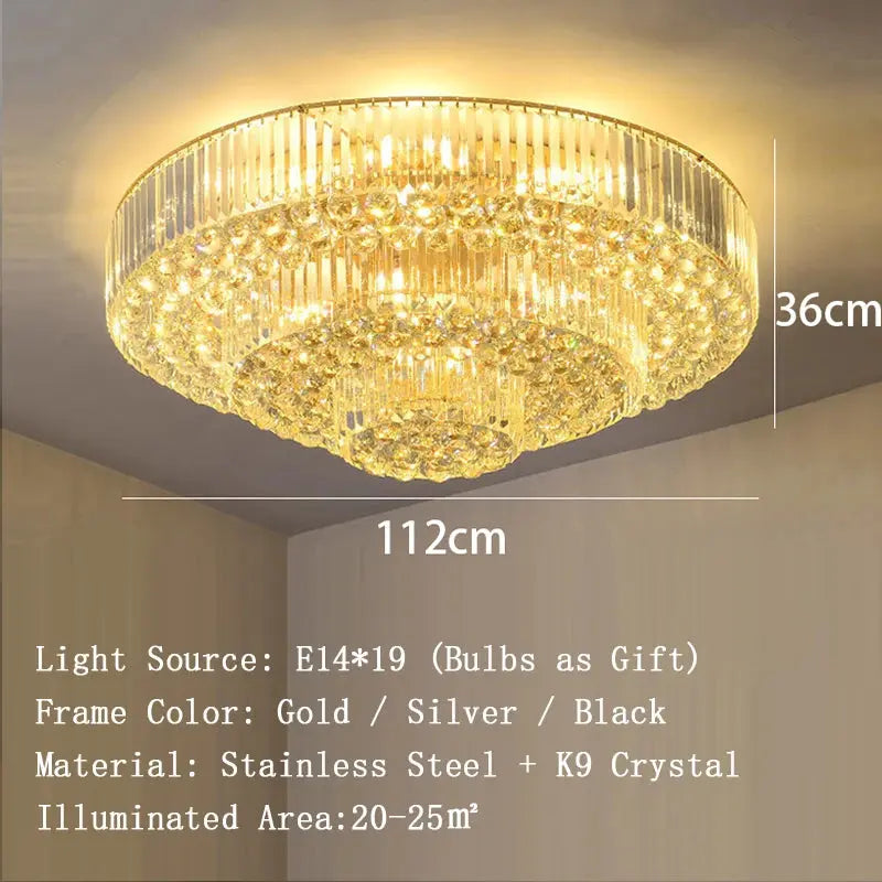 Luxury Crystal Classical Ceiling Light Fixtures — alternate product view 12