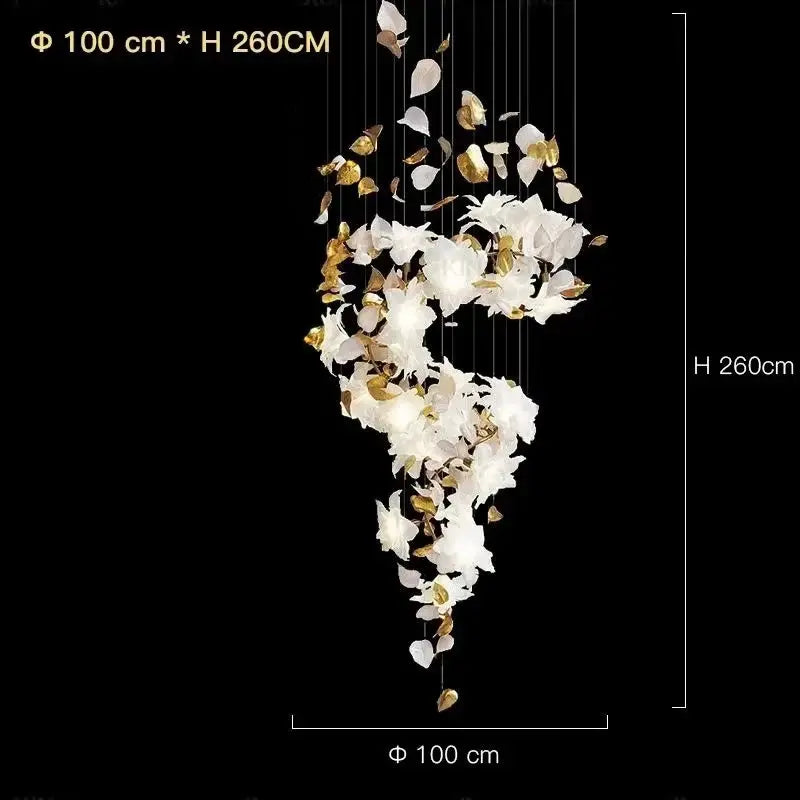 Duplex Villa Designer Flower Shaped Luxury Chandelier — alternate product view 15