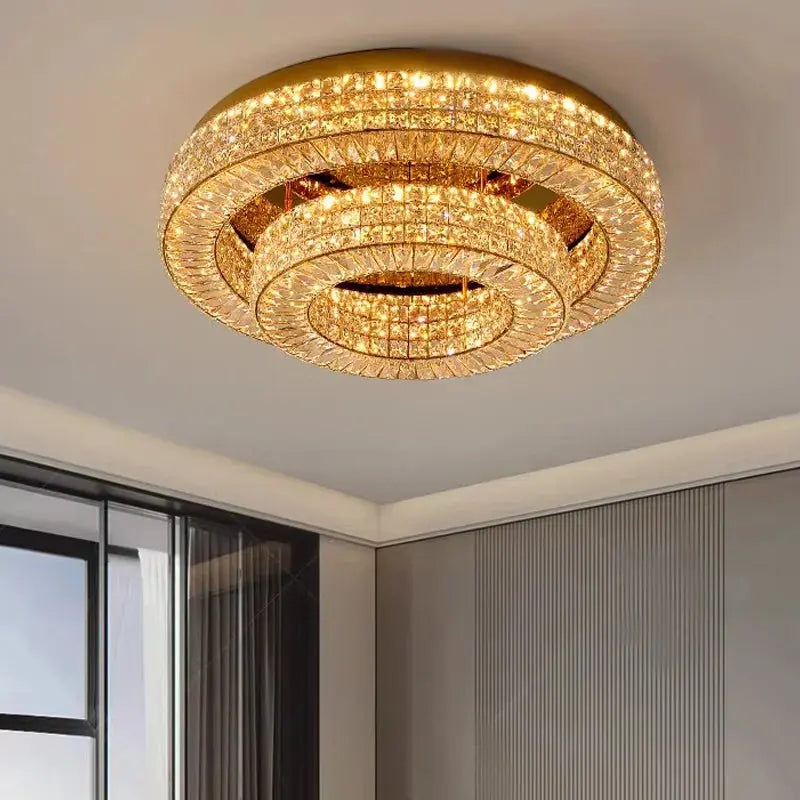Modern Two Tier Crystal Luxury Ceiling Lights — alternate product view 3