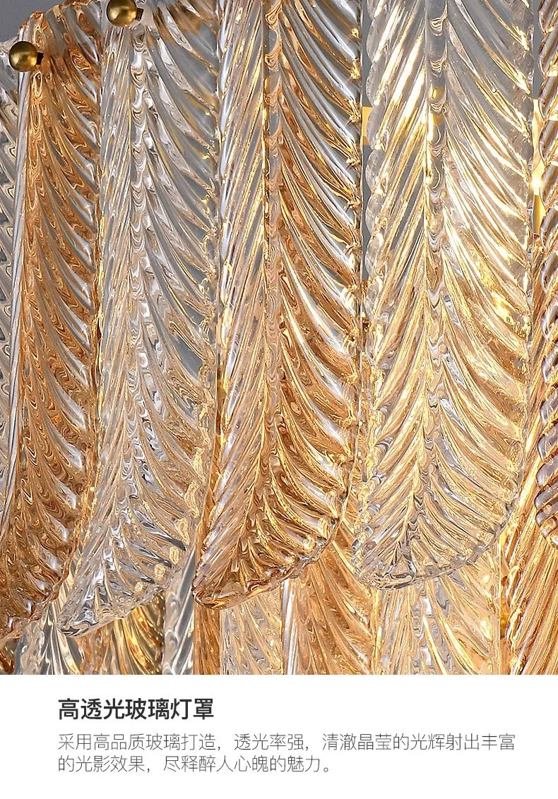 Aurelio modern copper and glass chandelier – product view