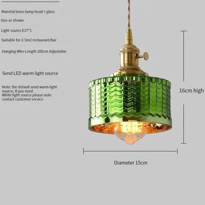 Green Glass Scandinavian Pendant Lights — alternate product view 12