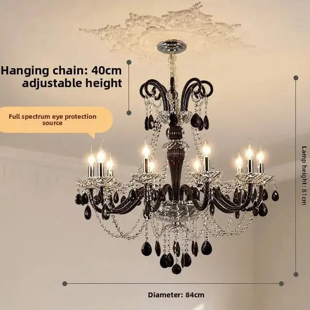 Black French Crystal Chandelier — alternate product view 8