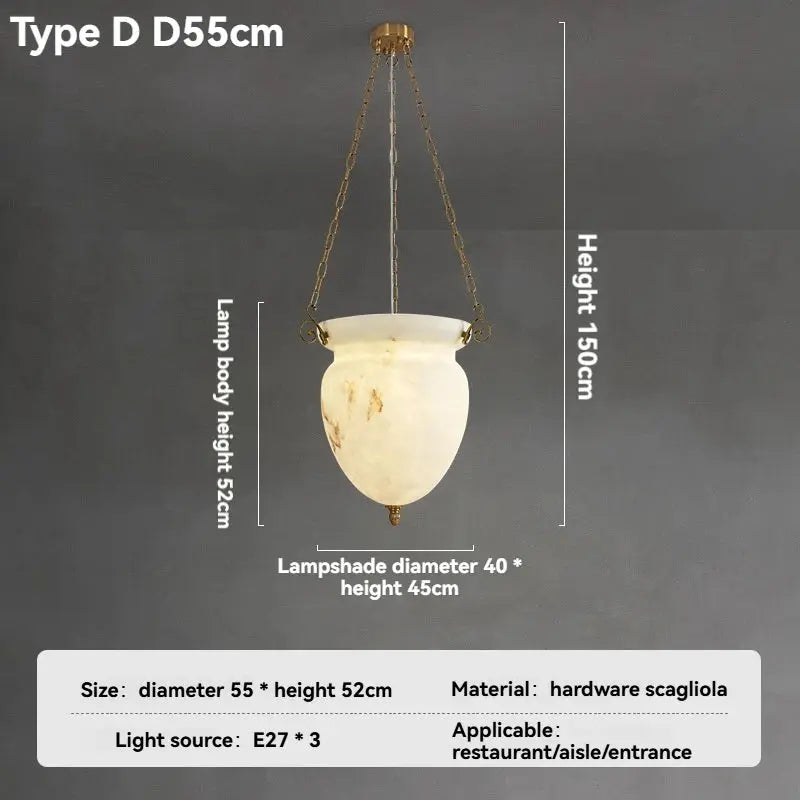 White Artistic Marble Chandelier For Dining Room — alternate product view 7