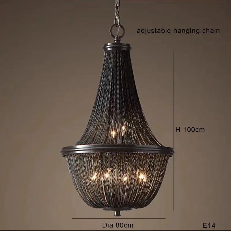 Black American Tassel Ceiling Chandelier — alternate product view 5