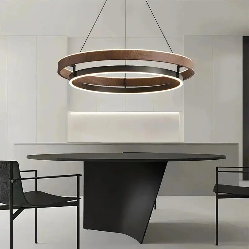 Designer Modern Wood Grain Pendant Light — alternate product view 2