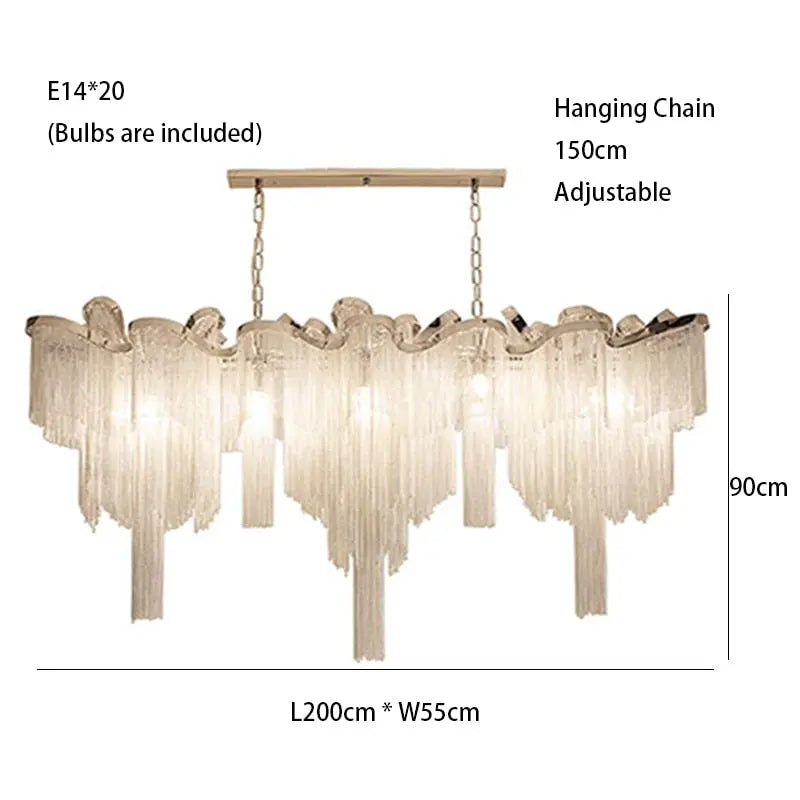 Large Tassels Chandelier — alternate product view 7