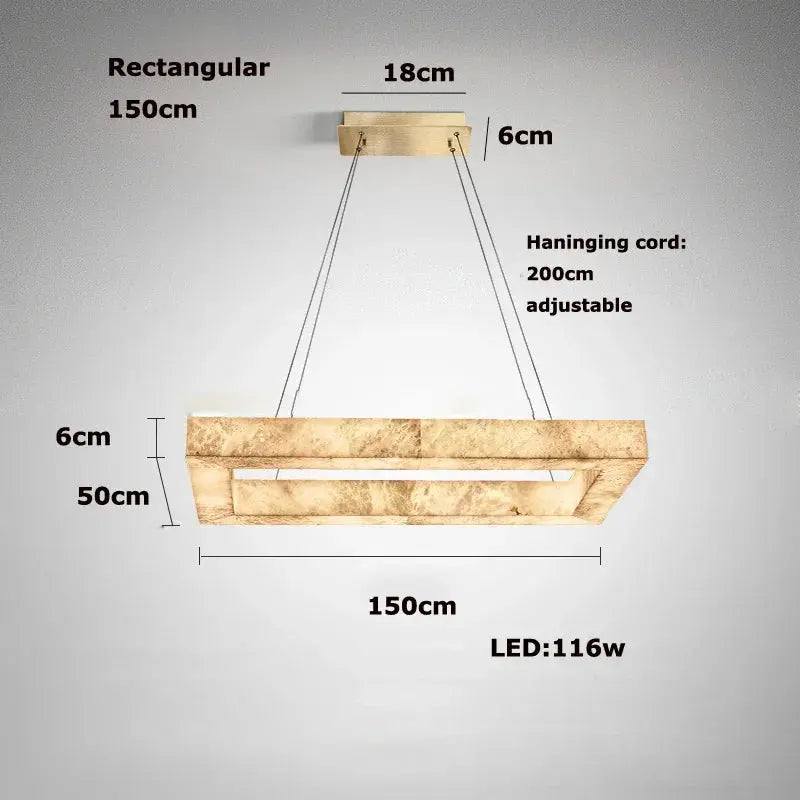 Luxury Marble Lighting Square Chandeliers — alternate product view 8