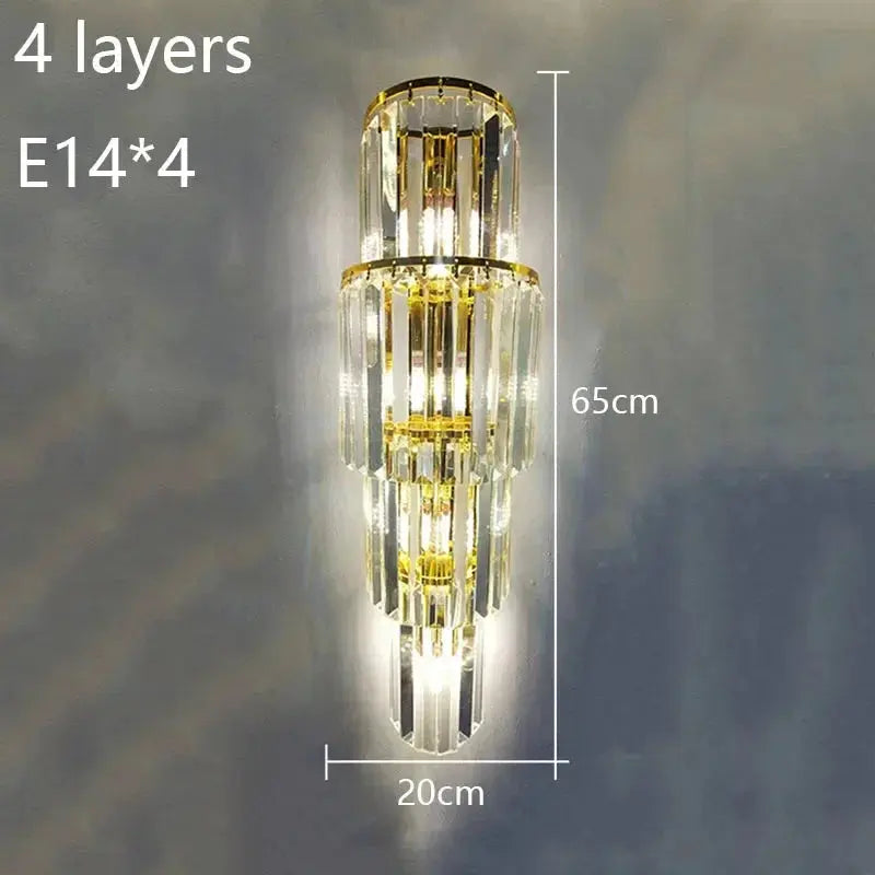 Luxury Hotel Lobby Crystal Large Wall Lamp — alternate product view 9