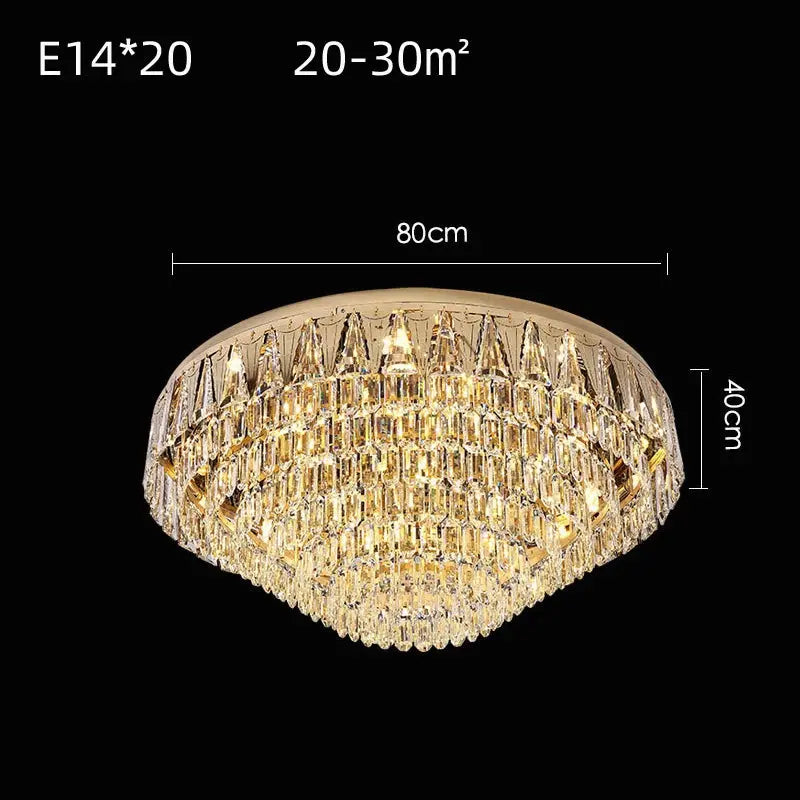 Rectangular Round Crystal Luxury Ceiling Lamp — alternate product view 7