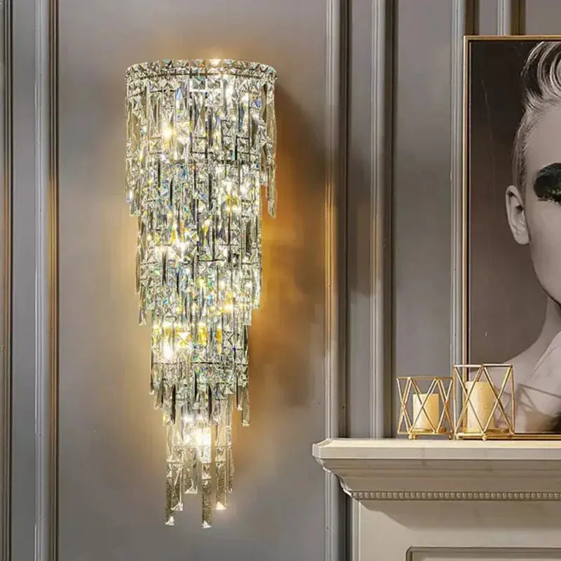 Hotel Lobby Corridor Crystal Wall Lamp — alternate product view 2