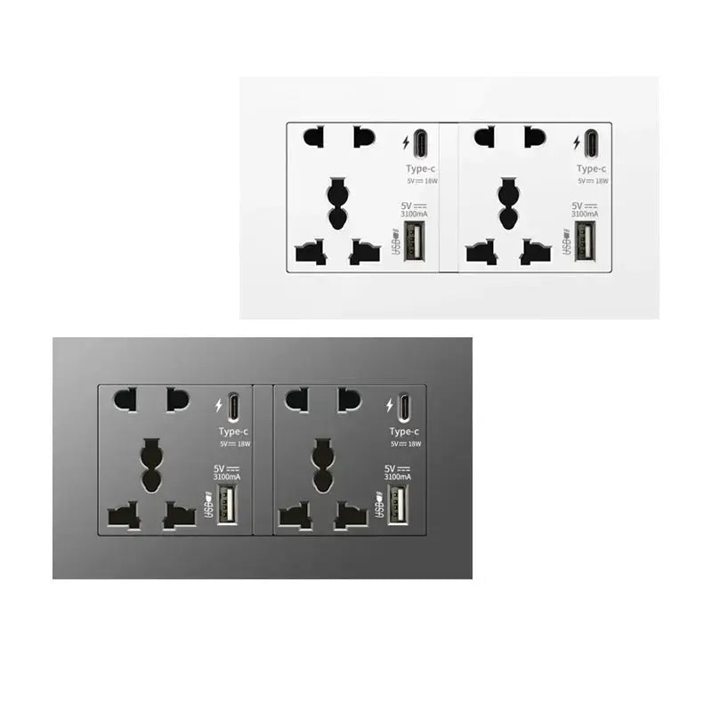 UK Wall Electrical Outlet with USB Charger — alternate product view 1