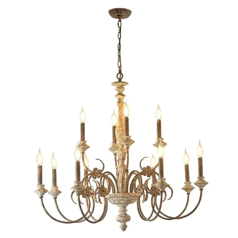 French Retro Wooden Chandelier — alternate product view 1