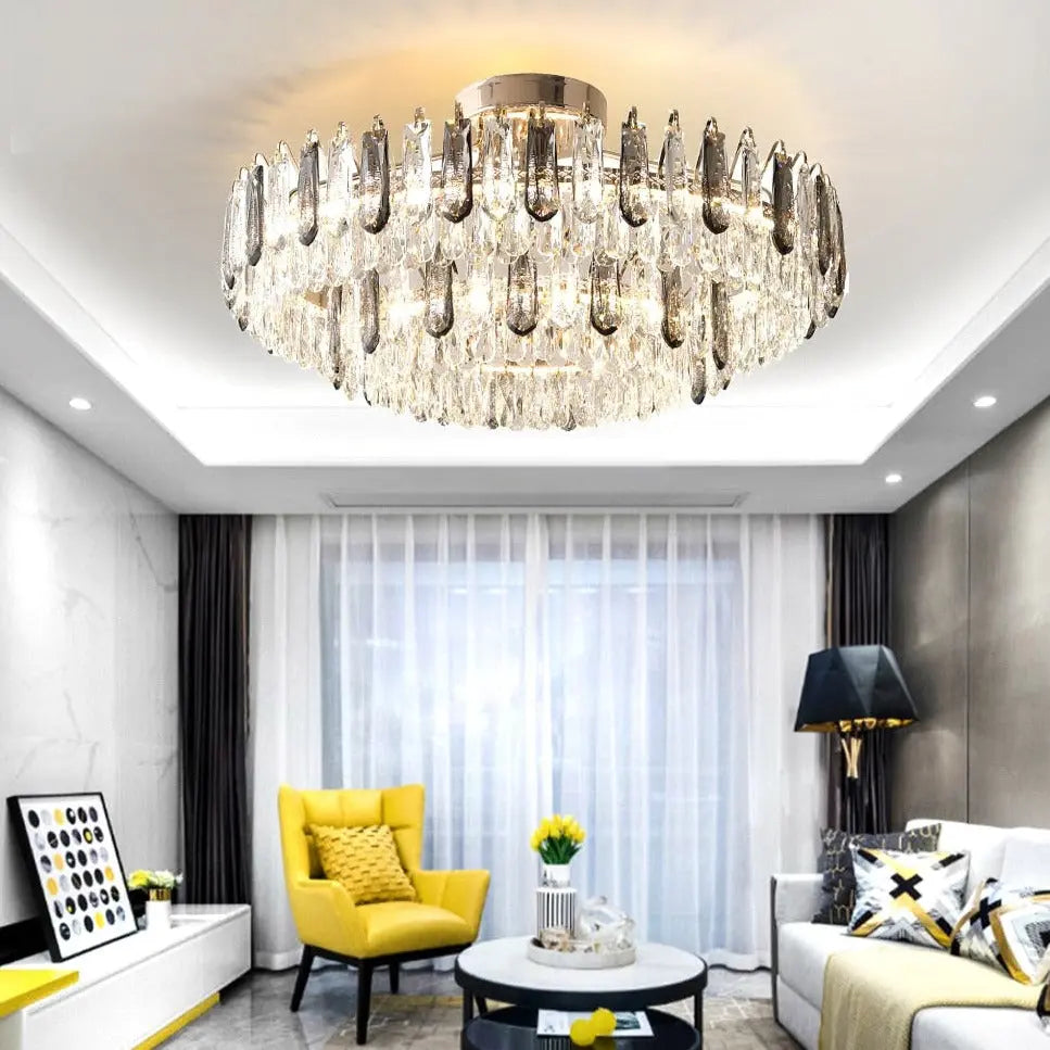 Modern Gold Crystal Ceiling Lights — alternate product view 2