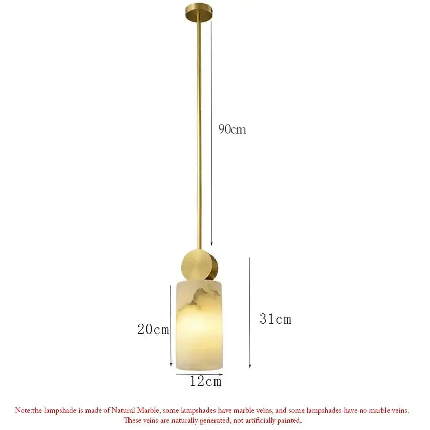Nordic Marble Copper Hanging Lamp — alternate product view 9