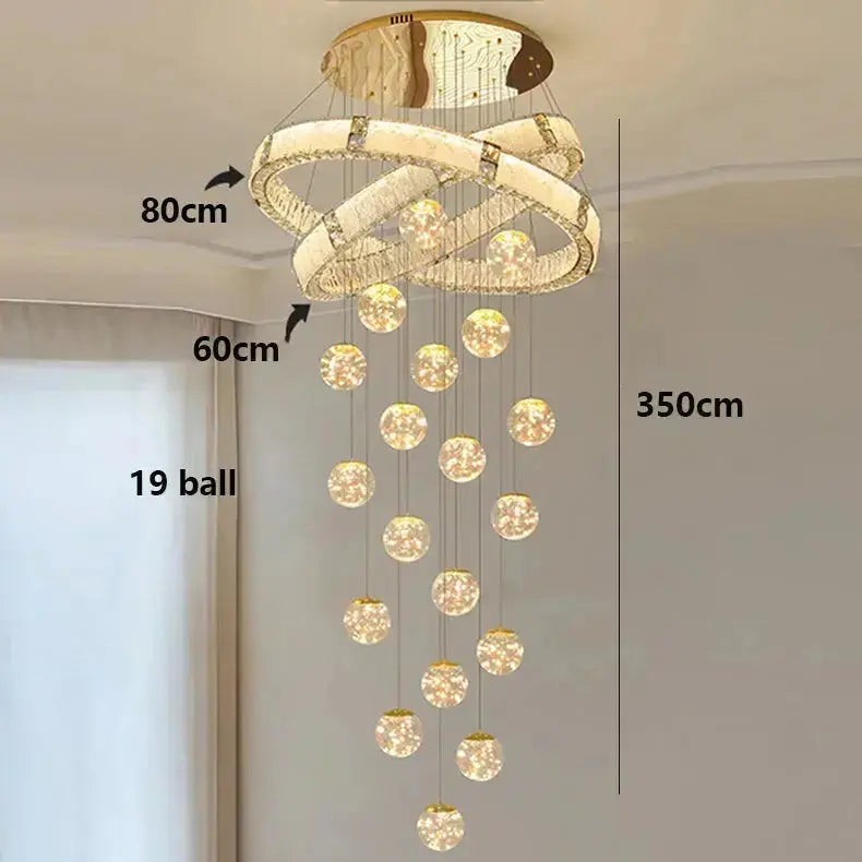 Modern Home Decor Led Staircase Chandeliers — alternate product view 7