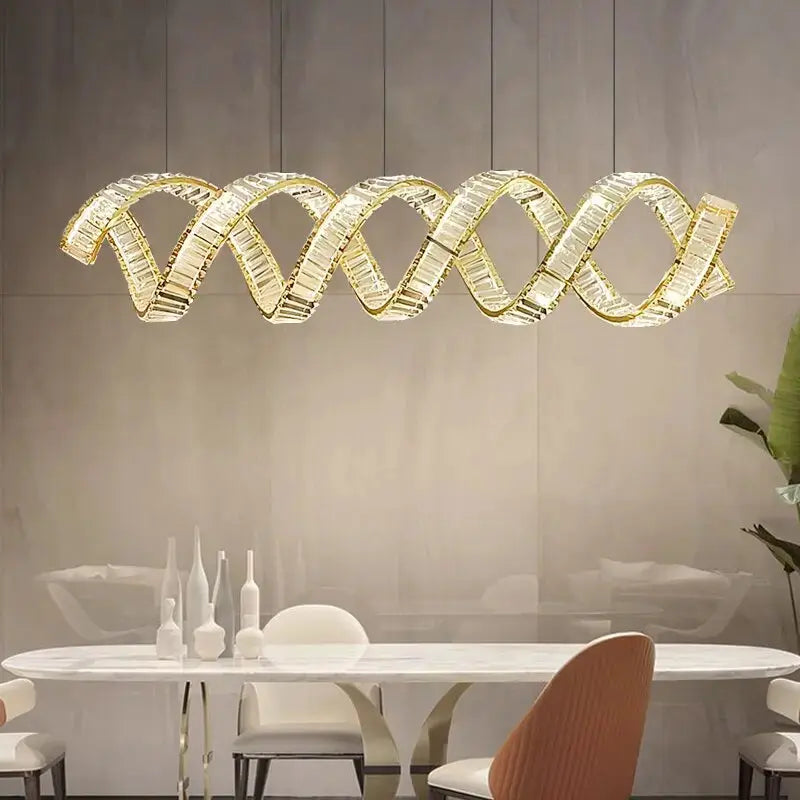 Luxury Led Wave Crystal Chandelier — product view
