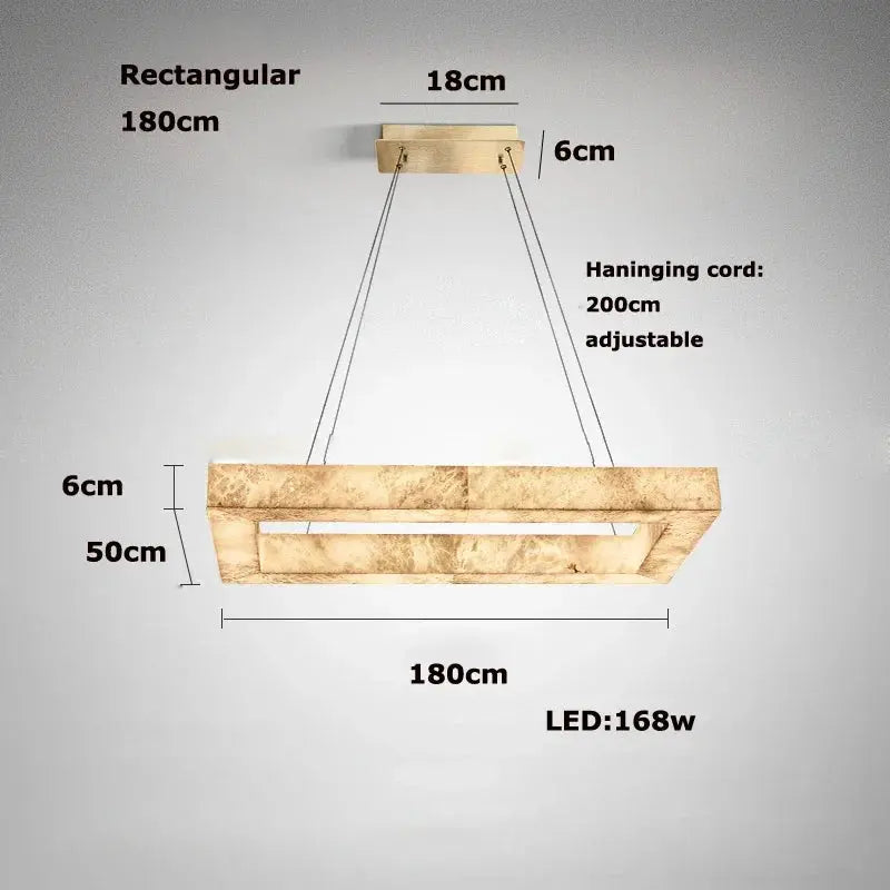 Luxury Marble Lighting Square Chandeliers — alternate product view 13