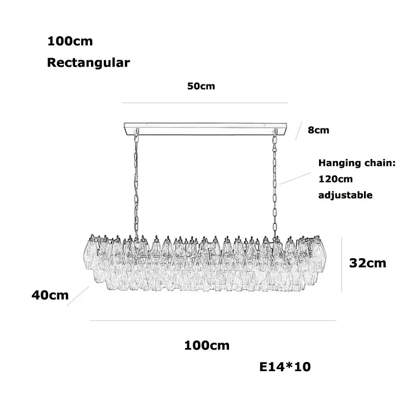 Glass Art Dining Room Chandelier — alternate product view 14