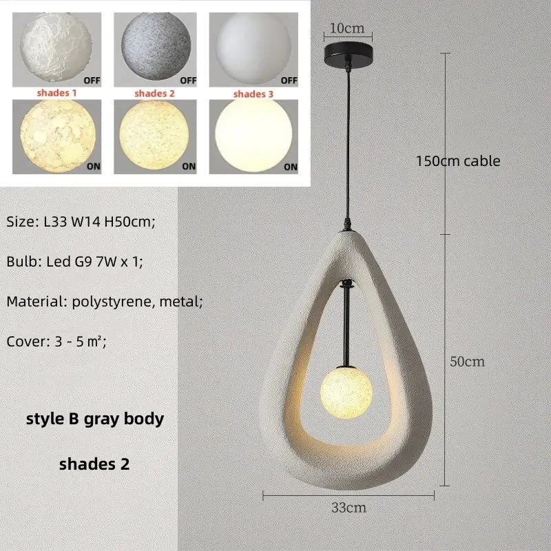 Long Wabi Sabi Dining Room Unique LED Lights — alternate product view 7