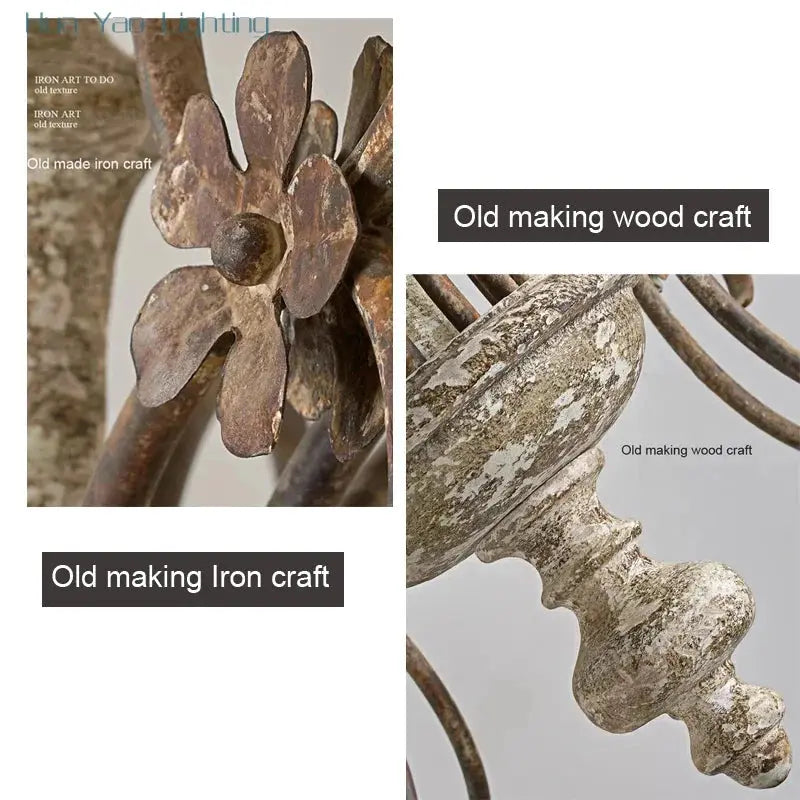 French Retro Wooden Chandelier — alternate product view 4